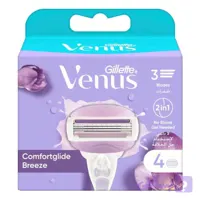 تیغ یدک ژیلت زنانه ونوس Gillette Venus ComfortGlide White Tea Refills – با رایحه‌ی چای سفید – دارای 3 تیغه‌‌ی ضداصطکاک – همراه با ژل اصلاح – ۴ عدد