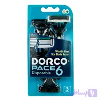 ژیلت مردانه دورکو Dorco Pace 6 SXA100 – دارای ۶ تیغه اصلاح – با قابلیت چرخش لولا‌ها – دسته‌ی ارگونومیک – ۳ عدد