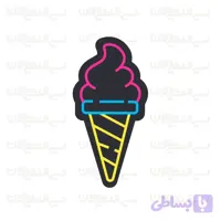 تابلو نئون بستنی طرح شماره 18