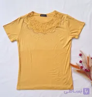 بلوز کشی یقه دانتل وارداتی زنانه