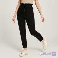 شلوار مدل مام فیت کج راه کمرکشی زنانه