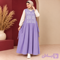 سارافون نخ لینن یقه چاپ الهه | کد 6072