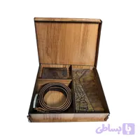 ست هدیه چرم مردانه قهوه ای (کیف و کمربند)