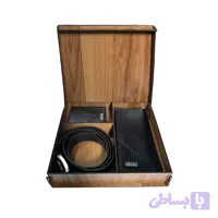ست هدیه چرم مردانه مشکی (کیف و کمربند)