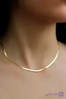 گردنبند نقره هرینگبون ماری خارجی آبکاری طلایی 45 سانت 0027