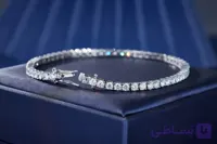 دستبند نقره تنیسی پایه جواهر ١٩ سانت خارجی 0013