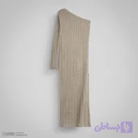 پیراهن بافتنی یقه رومی زنانه مدل PMM9 کرم