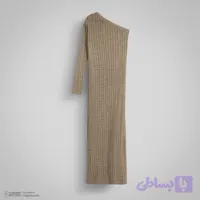 پیراهن بافتنی یقه رومی زنانه مدل PMM9 نسکافه ای