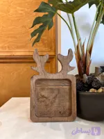 زیر لیوانی چوبی طرح شاخ گوزنی