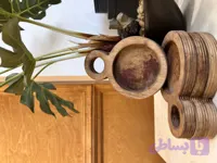 زیر لیوانی چوبی طرح بیضی