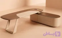 میز مدیریت MDF کد M112 صفحه کرود پایه فلزی ال دار قابل سفارش در ابعاد و رنگ های مختلف