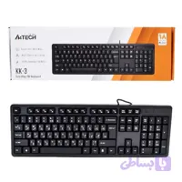 کیبورد سیم دار ایفورتک مدل A4TECH KK3 اورجینال