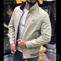 کاپشن کتان مردانه دورو رنگ سفید داخل آبی