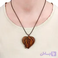 گردنبند چوبی قلب عاشقانه کد HG-161