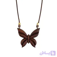 گردنبند چوبی طرح پروانه کد HG-167