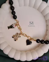 گردنبند دخترانه سنگ اونیکس کد 003