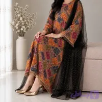 کفتان کتان نخ طلاکوب آهانا (رنگین کمان)