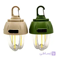 چراغ آویزی (فانوسی) شارژی کمپینگ مدل HK‑899 با نور سفید و RGB