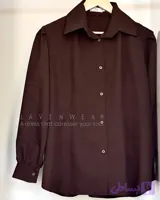 شومیز قهوه‌ای شکلاتی طرح شارلوت