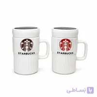 ماگ طرح استارباکس درب آینه ای