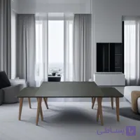 میز جلومبلی مستطیل مشکی مدل مینیمال مجموعه 3 عددی