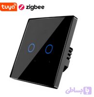 کلید هوشمند دو پل Zigbee Tuya 10A - مشکی