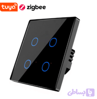 کلید هوشمند چهار پل Zigbee Tuya 10A - مشکی