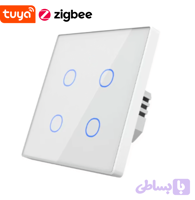 کلید هوشمند چهار پل Zigbee Tuya 10A - سفید
