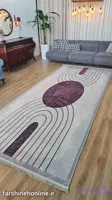 فرشینه مدرن طوسی بنفش طرح هندسی