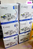 لگن استیل ۶ پارچه رنده‌دار یونیک