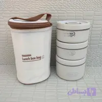 ظرف غذا و لانچ باکس 3 عددی کیف دار