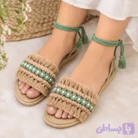 صندل مکرومه با جزئیات مرواریدی