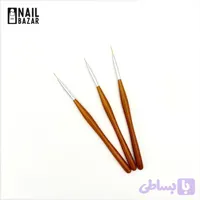 قلم ۳ تیکه طراحی طرح چوبی – 3pcs Wooden Nail Art Design Brush