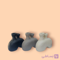 شمعدان سفالی مدل دوقلو