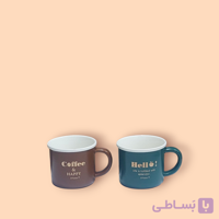 نیم ماگ سرامیکی طرح نوشته طلایی رنگ پاستلی