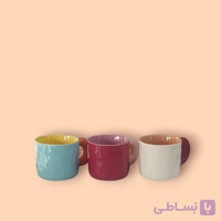 ماگ سرامیکی دسته دوناتی رنگ پاستلی (بدون جعبه)