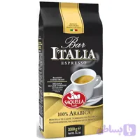 دانه قهوه ساکوئلا ایتالیا طلایی 100% عربیکا 1 کیلویی Saquella Italia 100% Arabica Espresso Coffee Beans