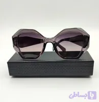 عینک آفتابی زنانه پرادا مدل هندسی فریم خاکستری شفاف