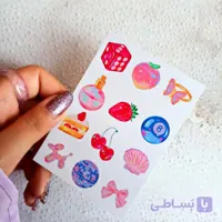 ست استیکر تابستون صورتی | پک برچسب pinky summer