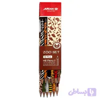مداد مشکی آریا مدل ZOO SET کد L3035 بسته 12 عددی