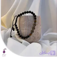دستبند تورمالین سیاه و کوارتز دودی کد B95