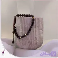 دستبند سنگ گارنت با گوی تراش خورده کد B78