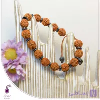 دستبند زنانه رودراکشا و سنگ حدید کد B243