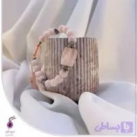دستبند سنگ کوارتز صورتی بند کشویی کد B97