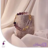 دستبند سنگ فلوریت و سیترین با وسطی آمیترین کد B93