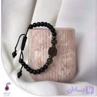 دستبند تورمالین سیاه و کوارتز دودی مکعبی کد B89