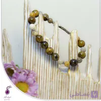 دستبند سنگ پیترسیت و مرجان کد B256