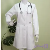روپوش پزشکی سفید زنانه ترگال کجراه درجه یک