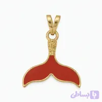 پلاک آویز طلا دم وال قرمز