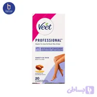 نوار مو بر ویت Veet مدل Professional مناسب پوست های حساس بسته 20 عددی